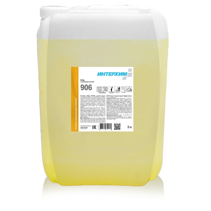ИНТЕРХИМ 906, универсальный щелочной чистящий гель с активным хлором (20 л., 1 шт., Розница)